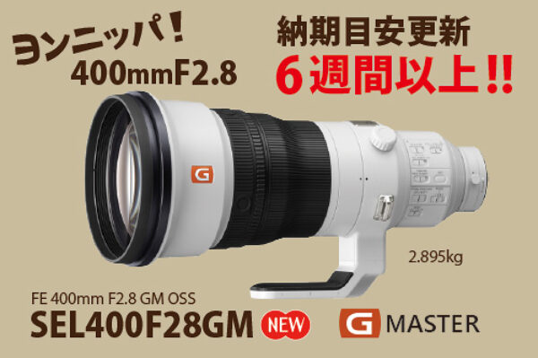 SEL400F28GM,400mmF2.8,GMレンズ,ソニーストア,sony,納期目安
