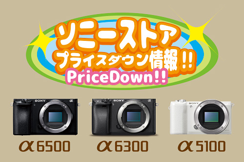 sony,pricedown,ilce-6500,ilce-6400,ilce-5100,a6300,a6500,a5100,プライスダウン,値下げ
