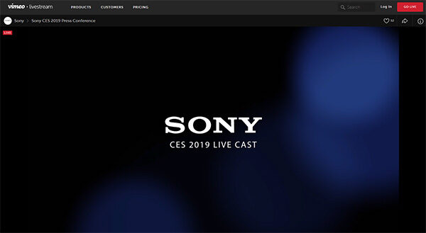 Sony CES 2019 プレスカンファレンス
