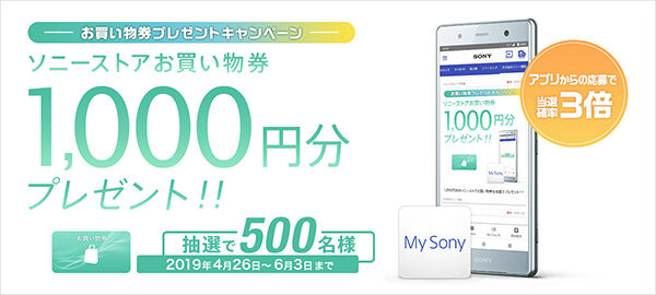 ソニーストア,お買い物券,プレゼントキャンペーン