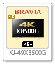 4K BRAVIA,4Kチューナー内蔵,X8500G,KJ-43X8550G