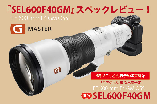 SEL600F40GM,単焦点望遠レンズ,α＜アルファ＞デジタル一眼カメラ,スペックレビュー