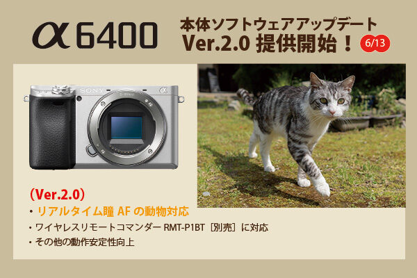 α6400,ilce-6400,動物のリアルタイム瞳AF,アップデート