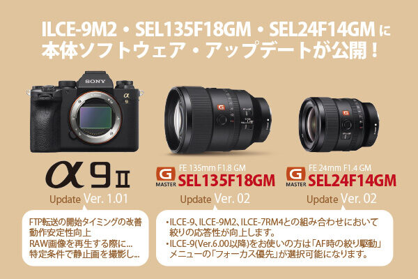 α9II,ILCE-9M2,SEL24F14GM,SEL135F18GM