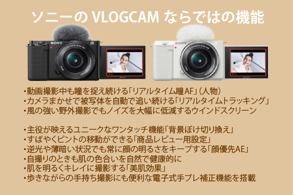 ZV-E10,VLOGCAM,一眼カメラ,Eマウント,ソニーストア