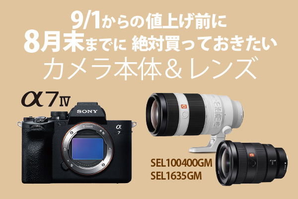 8月末までに買っておきたいカメラ＆レンズ - ONE'S- ソニープロ ...