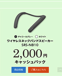 SRS-NB10,ワイヤレスネックバンドスピーカー