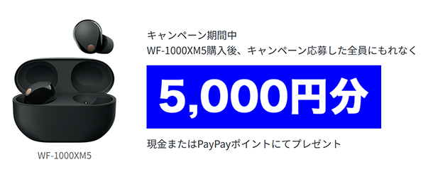 WF-1000XM5,キャンペーン,ソニーストア
