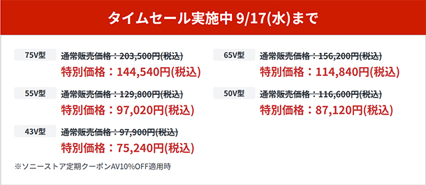 BRAVIA,X75WLシリーズ,タイムセール,値下げ