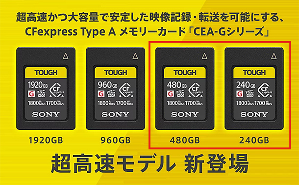 CFexpress Type-A,CEA-G480T,CEA-G240T