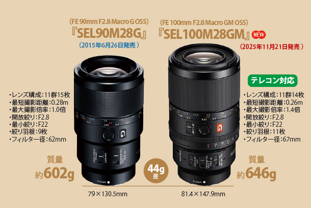 FE 100mm F2.8 Macro GM OSS,SEL100M28GM,マクロレンズ,スペックレビュー