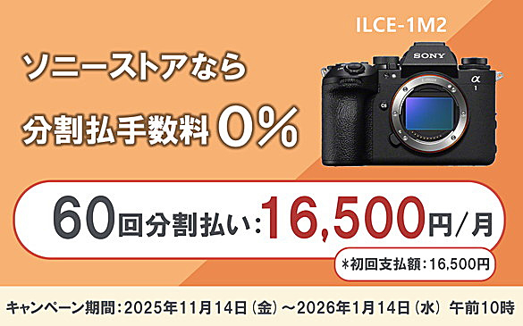 α1II,ILCE-1M2,60回分割払い手数料0%,ソニーストア