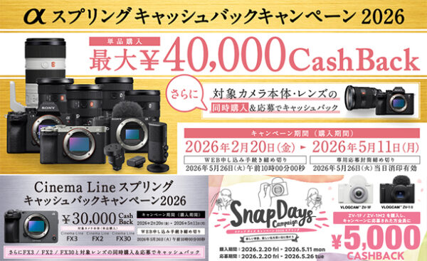 カメラキャッシュバックキャンペーン