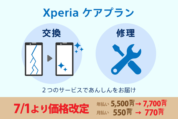 Xperiaケアプラン,ソニーストア,安心保証