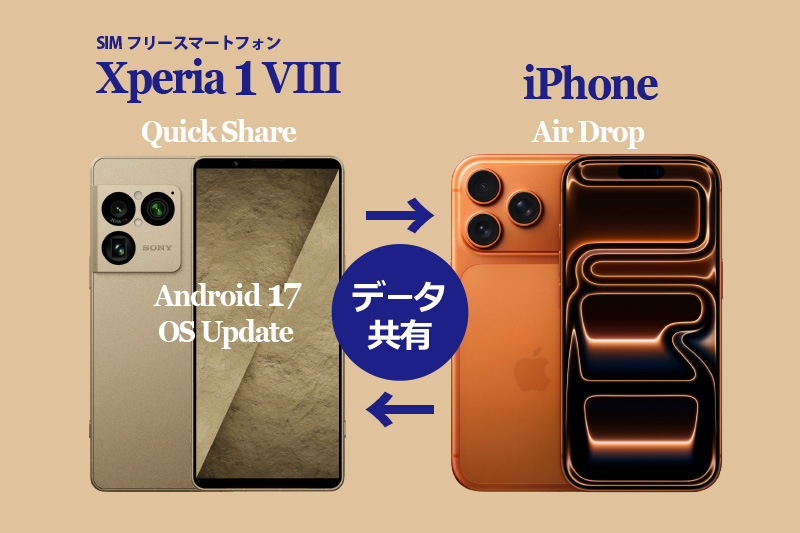 Xperia 1 viii,Xperia 10 viii,Android17,update,アップデート,iPhoneとのデータ共有,QuickShare,AirDrop